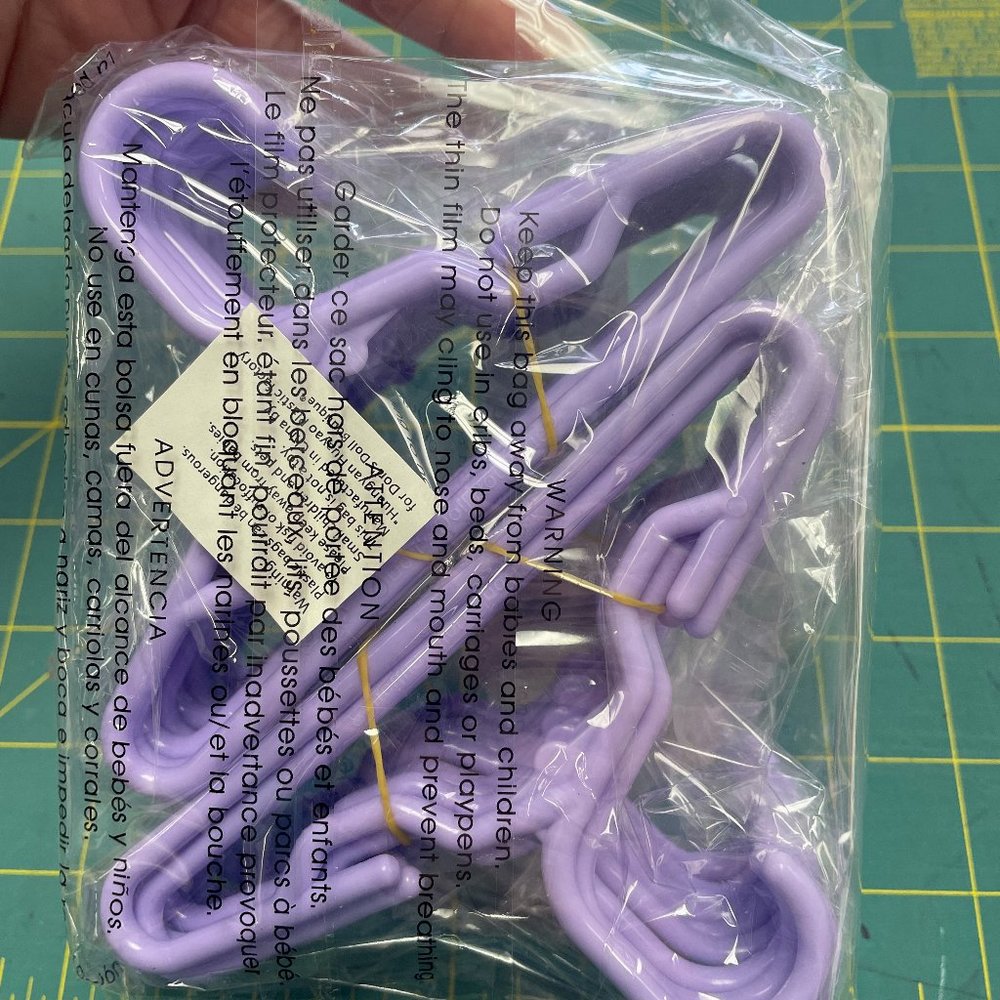 Set of 24 Purple Plastic Hangers for Doll Clothes fits 14.5" American Girl Doll